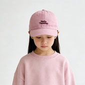 儿童棒球帽子女童鸭舌帽春秋季 遮阳2026新款 女孩粉色刺绣软顶防晒