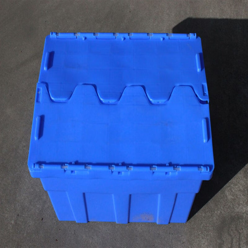 斜插式物流箱全新料加厚带盖塑料物流周转箱收纳箱整理储物箱600-