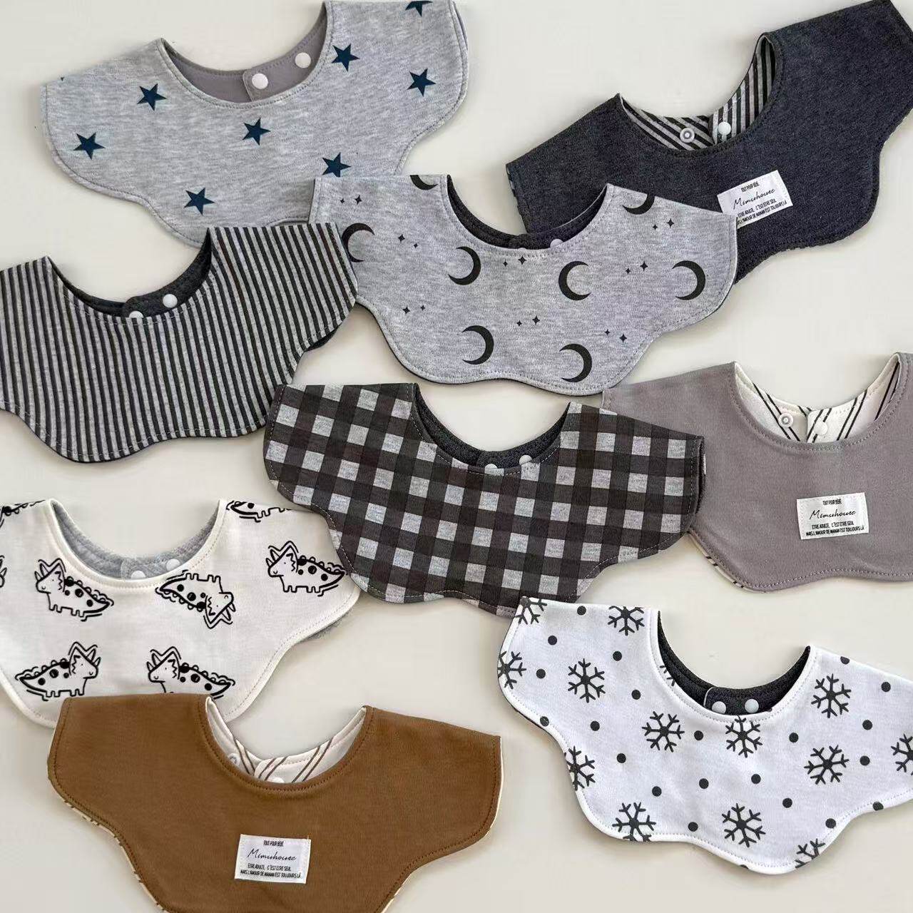 360度造型小围嘴新款韩版双面口水巾婴幼儿纯棉A类花瓣围兜口水兜,婴童用品,口水巾,淘宝优惠券,粉丝福利购,淘宝优惠卷