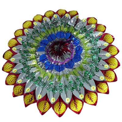 殡葬用品塑料花圈r米双层单球加彩条亮花圈￥量大从优