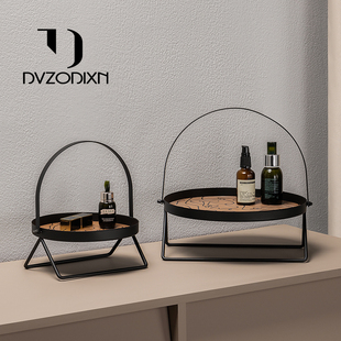 多尔顿化妆品收纳盒香薰桌面托 托盘护肤品化妆台玄关钥匙香水置