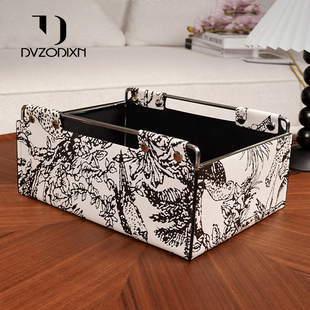 多尔顿化妆品收纳盒桌面玄关杂志杂物收纳筐大容量收纳箱收纳篮子