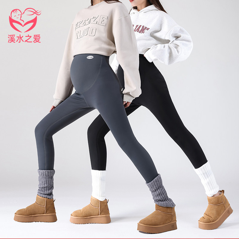 孕妇打底裤秋冬季加绒加厚冬装孕妇裤冬天保暖裤弹力舒适冬款