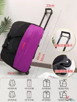 Сиреневый вместительный и большой износостойкий водонепроницаемый длинный чемодан