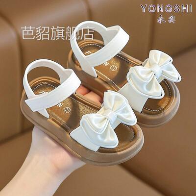 公主女童凉鞋儿童2025新款夏防滑软底女魔术贴小童鞋宝宝沙滩凉鞋