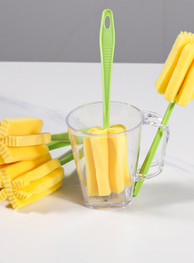 杯刷清洁水杯长柄小刷子茶杯海绵洗杯子神器的套装奶瓶涮子清洗