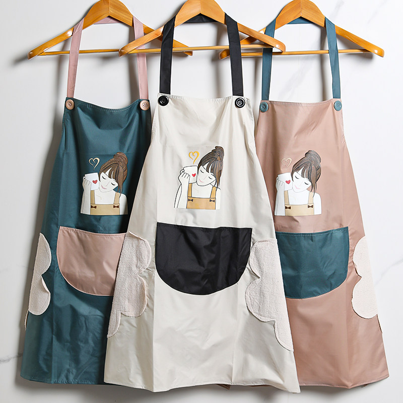 家用罩衣围裙厨房防水防油可爱