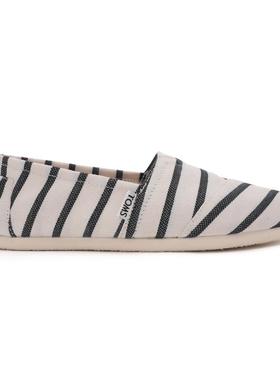 TOMS男女鞋春秋季新款一脚蹬平底休闲透气帆布懒人渔夫单鞋子