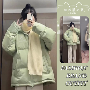 女童羽绒服2025新款洋气冬季外套大童轻薄加厚短款棉服初中生韩版