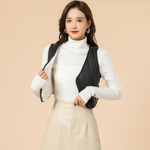 加绒内胆短款 款 棉衣内穿棉袄棉服贴身吊带 棉马甲背心修身 女士冬装