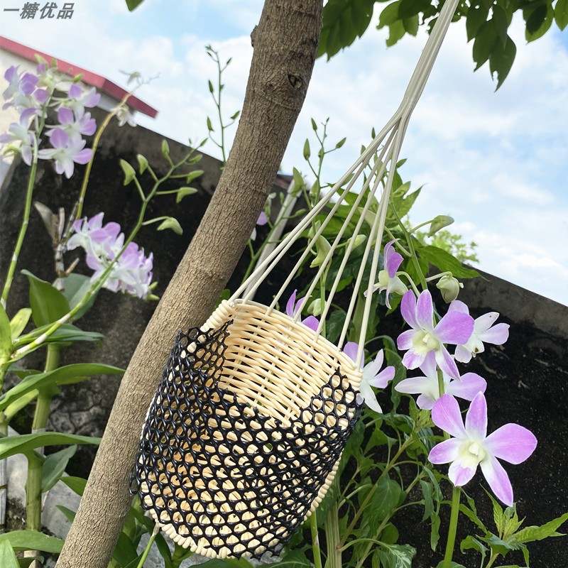 编织花盆挂墙仿藤编挂式悬挂花篮其它园艺用品