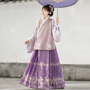 夜子溪原创【冬日情书】刺绣交领短袄比甲加绒加厚秋冬明制汉服女