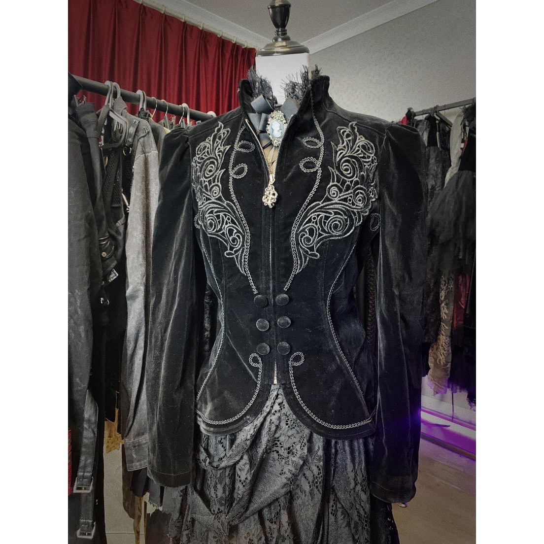 哥特魔术师演出原创女士外套大衣常规呢子黑色CT19301