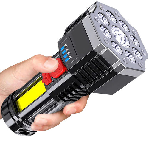 USB可充电多功能9LED强光手电筒