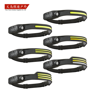 户外强光充电式骑行夜跑头灯硅胶轻薄迷你头戴式长续航钓鱼用头灯