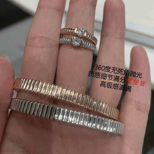 简约质感高级罗缎手镯戒指s925通体纯银镀金