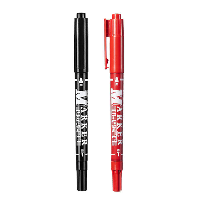 齐心 MK833 小双头记号笔 线幅0.5-1.5mm 黑