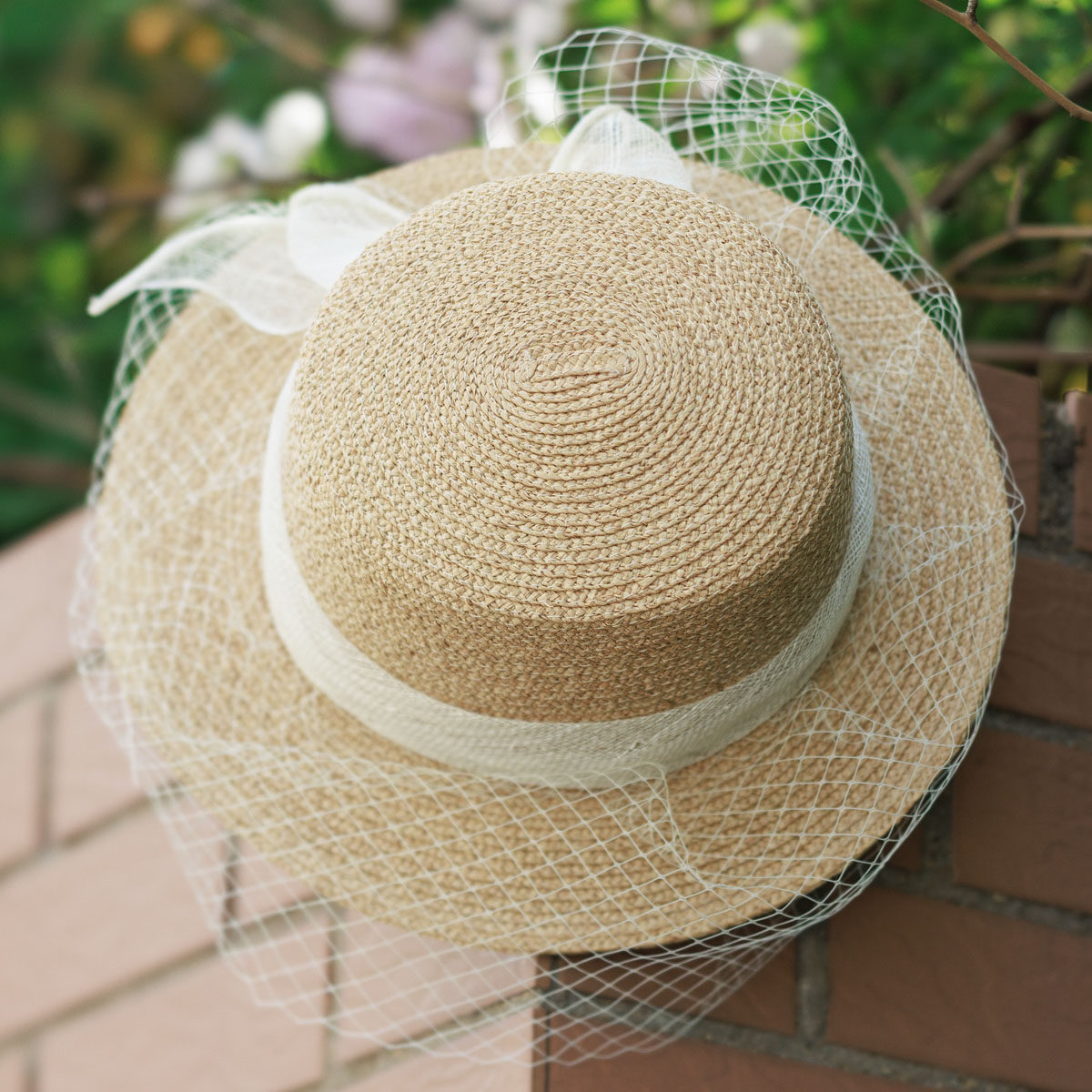 薇枫平顶草帽优雅赫本枫女夏季