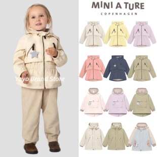 8折【圆帽风衣】25正品Miniature男女儿童防风防水外套冲锋衣