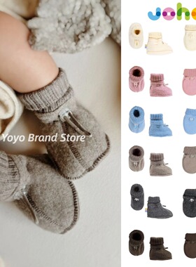 ▲国内代购丹麦Joha宝宝儿童秋冬美利奴羊毛加厚手套脚套柔软舒适