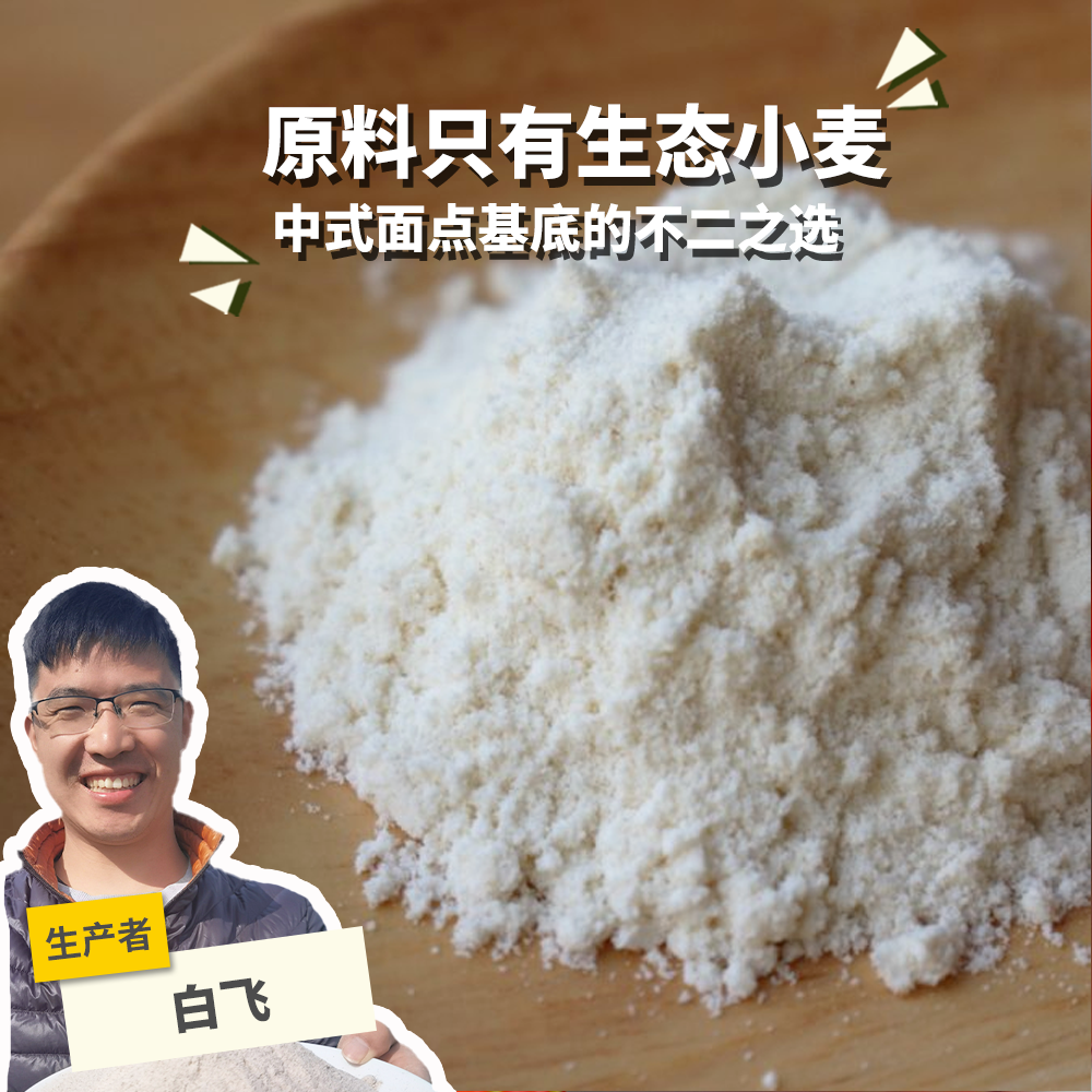 生态冬小麦中筋面粉烘焙面点家用面条馒头饺子面包绿手指份额农园