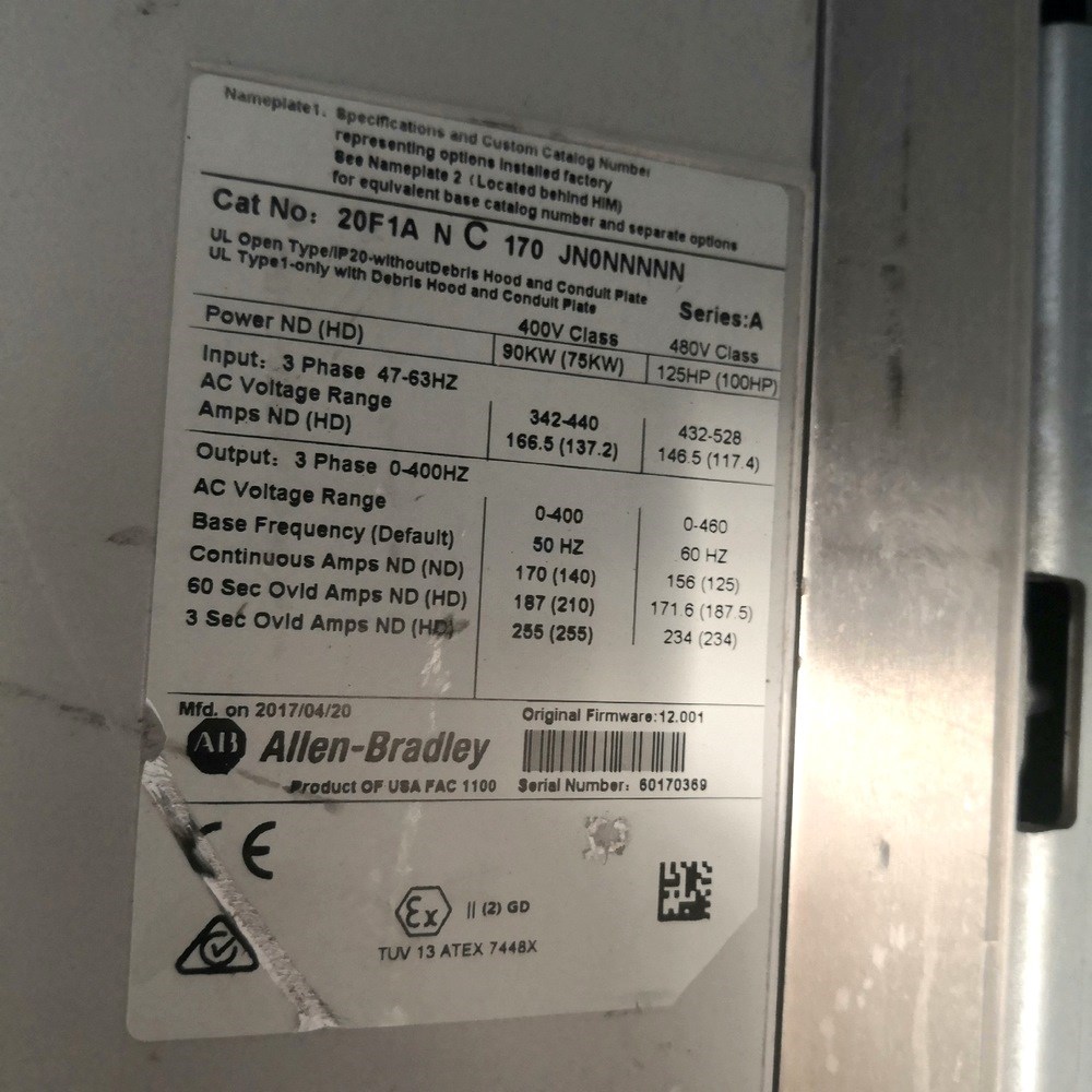 AB罗克韦尔变频器20F1ANC170 JN0NNNNN 议价