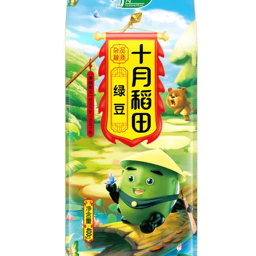 十月稻田 绿豆400g明亮翠绿均匀饱满易煮易出沙干货杂粮