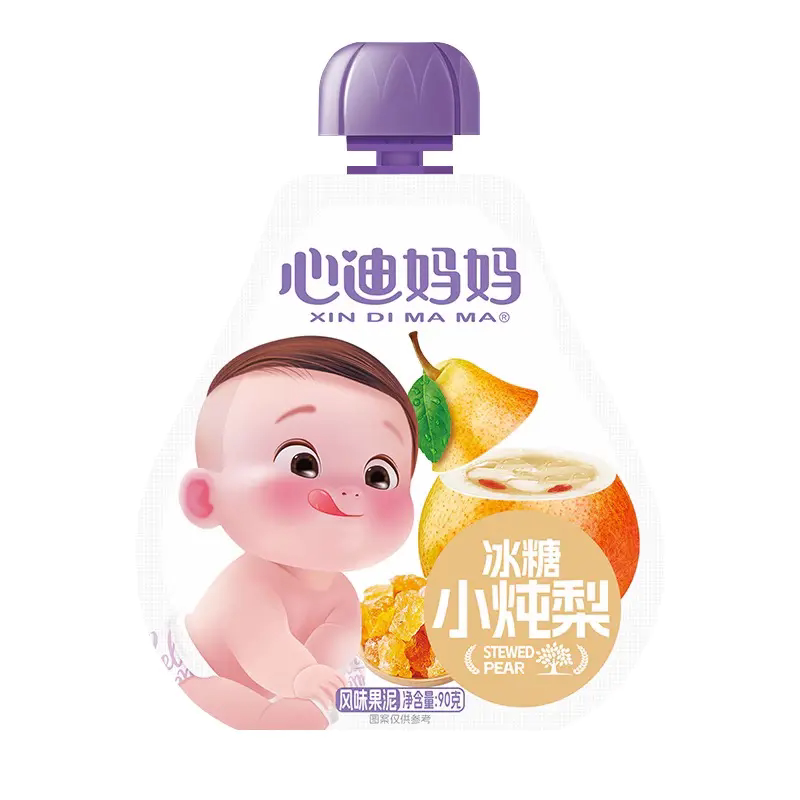 心迪妈妈银耳冰糖小炖梨宝宝零食果汁泥清润细腻果泥90g*8袋装图片