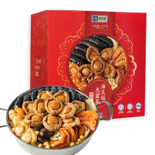 海文铭佛跳墙6参6鲍欢聚版礼盒（不含彩盆）1.5kg金汤加热即食礼