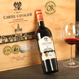 卡特尔法国进口获5奖项骑士老藤干红葡萄酒750ml 6支精美木箱包装