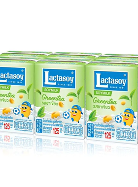 Lactasoy/力大狮泰国进口绿茶味豆奶125ml*6瓶*3组学生早餐营养奶