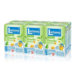 Lactasoy/力大狮泰国进口绿茶味豆奶125ml*6瓶*3组学生早餐营养奶