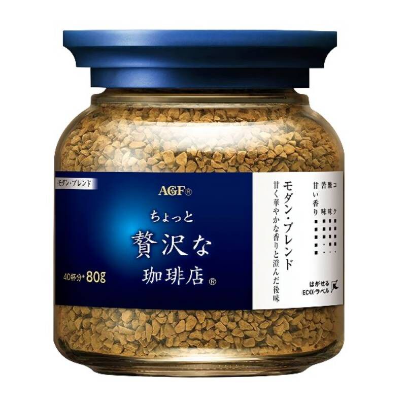 AJINOMOTO/味之素AGF小奢华咖啡店80g冻干速溶黑咖啡白标红标金标