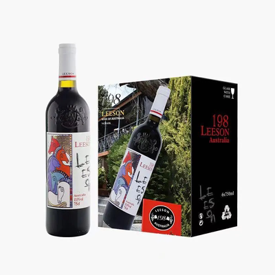 澳洲进口 雷盛（LEESON）198干红葡萄酒彩箱版 750ml*6瓶/箱
