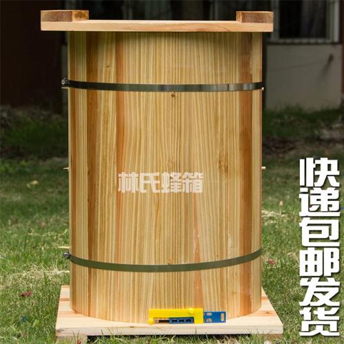 中蜂圆桶蜂箱山峡桶土养蜜蜂蜂箱诱蜂桶竖桶蜂箱杉木蜂箱全套工具