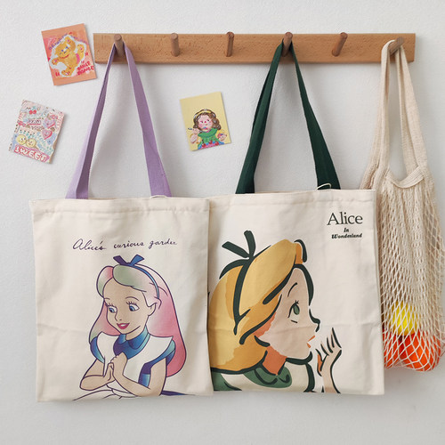 轻帆卡通插画小清新帆布包