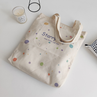 轻帆自制帆布包女ins韩风大学生上课书包单肩手拎提包袋