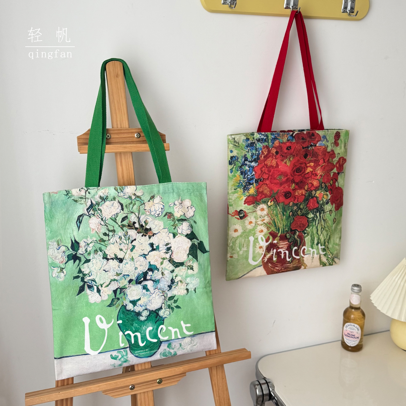 梵高向日葵油画帆布包大容量手提百搭购物袋单肩包男女学生书包