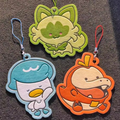【寄售】宝可梦朱紫御三家香片挂件 同人制品 新叶喵呆火鳄润水鸭