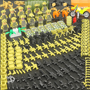 适用于乐高丛林特战队人仔反恐特种兵系列士兵武器枪拼装男孩玩具
