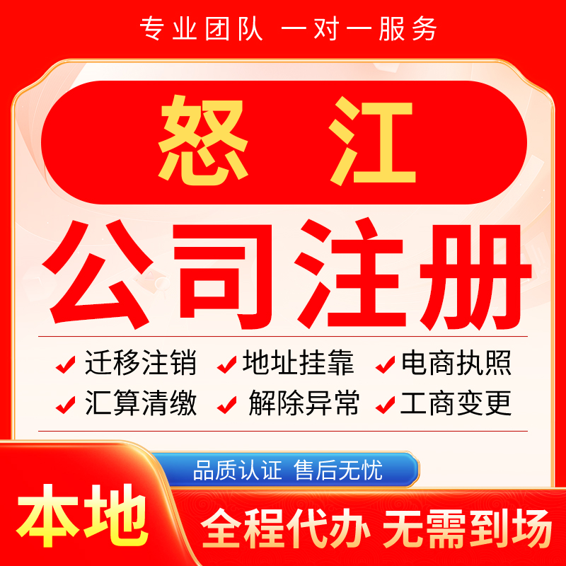 怒江公司注册办理异常减资个体户工商营业执照代办注销变更电商