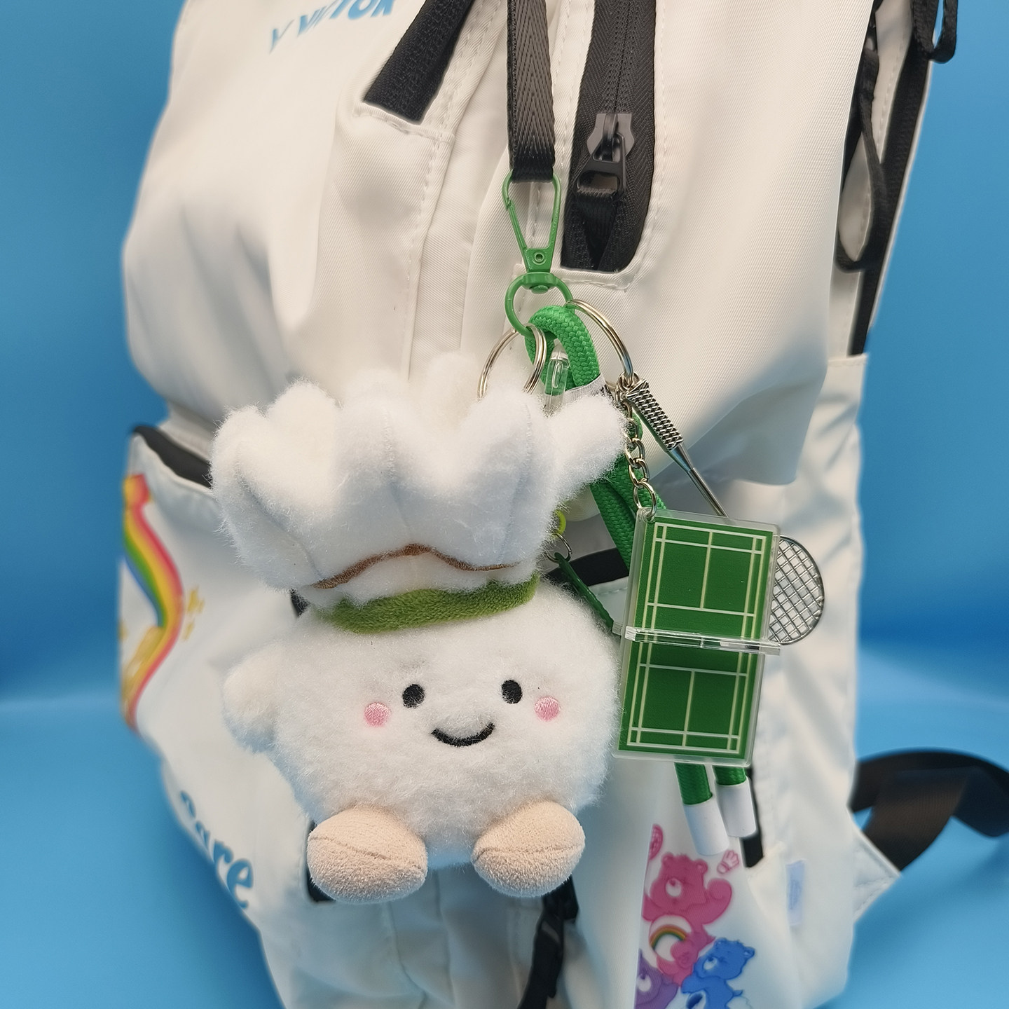 毛绒羽毛球钥匙扣 挂件羽毛球包挂饰可爱情侣礼品 球馆 培训奖品