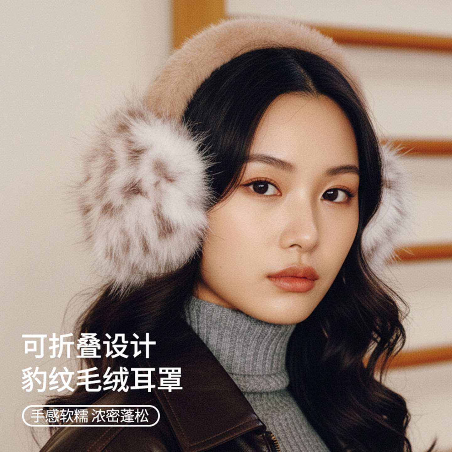 冬季毛绒耳套女保暖防风高颜值