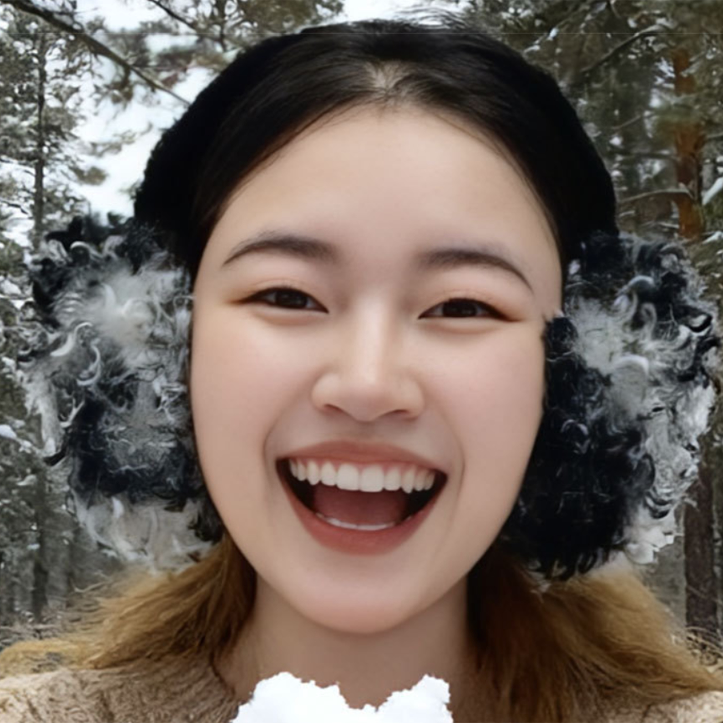 冬季卷毛云朵毛绒保暖耳套女款