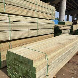 户外防腐木条板4米长框架庭院地板木屋建筑木头木方立柱松木龙骨