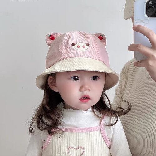 婴儿帽子秋冬季可爱超萌大檐盆帽