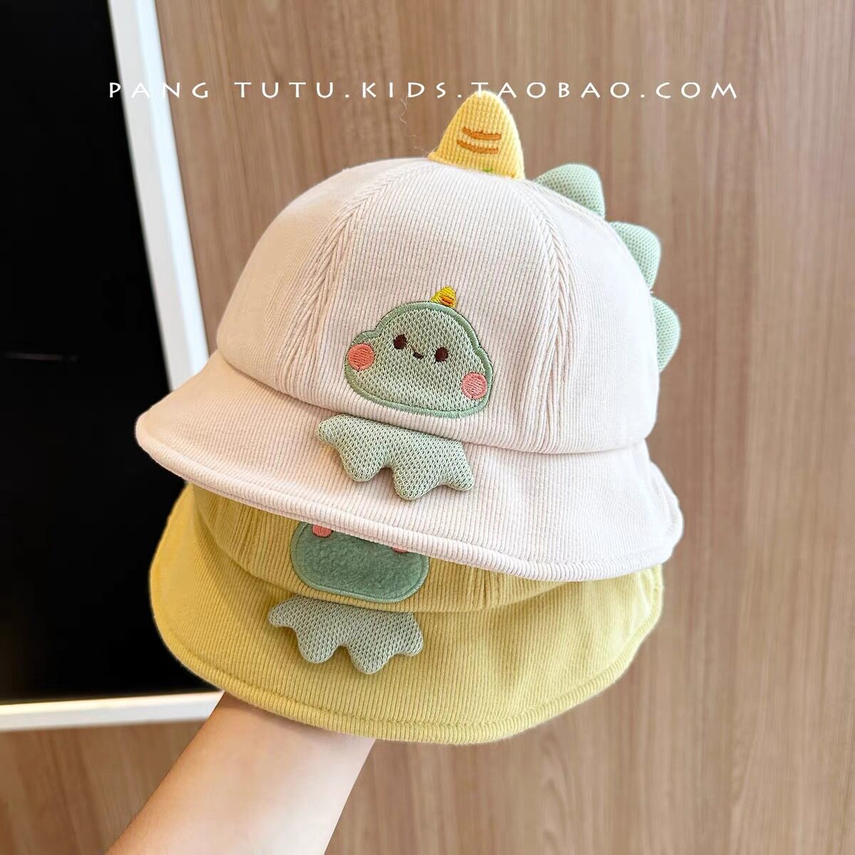 婴儿帽子秋冬新款超萌卡通宝宝渔夫帽春秋小月龄男童宝宝纯棉盆帽