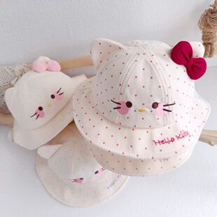 宝宝帽子春秋款公主甜美婴幼可爱儿童渔夫帽遮阳秋冬女宝盆帽洋气