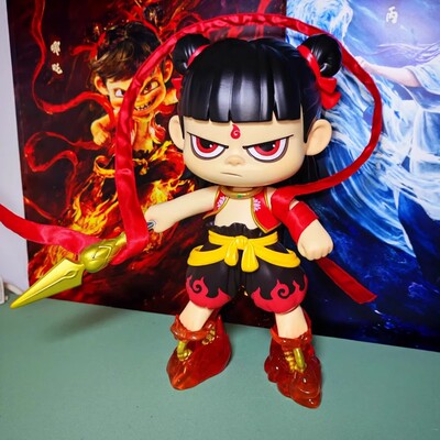 灵动创想哪吒之魔童闹海战斗版搪胶大号手办周边公仔玩偶毕业礼物