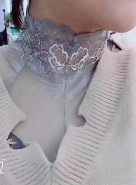 【艾米严选】蕾丝高领竹纤维长袖  09045